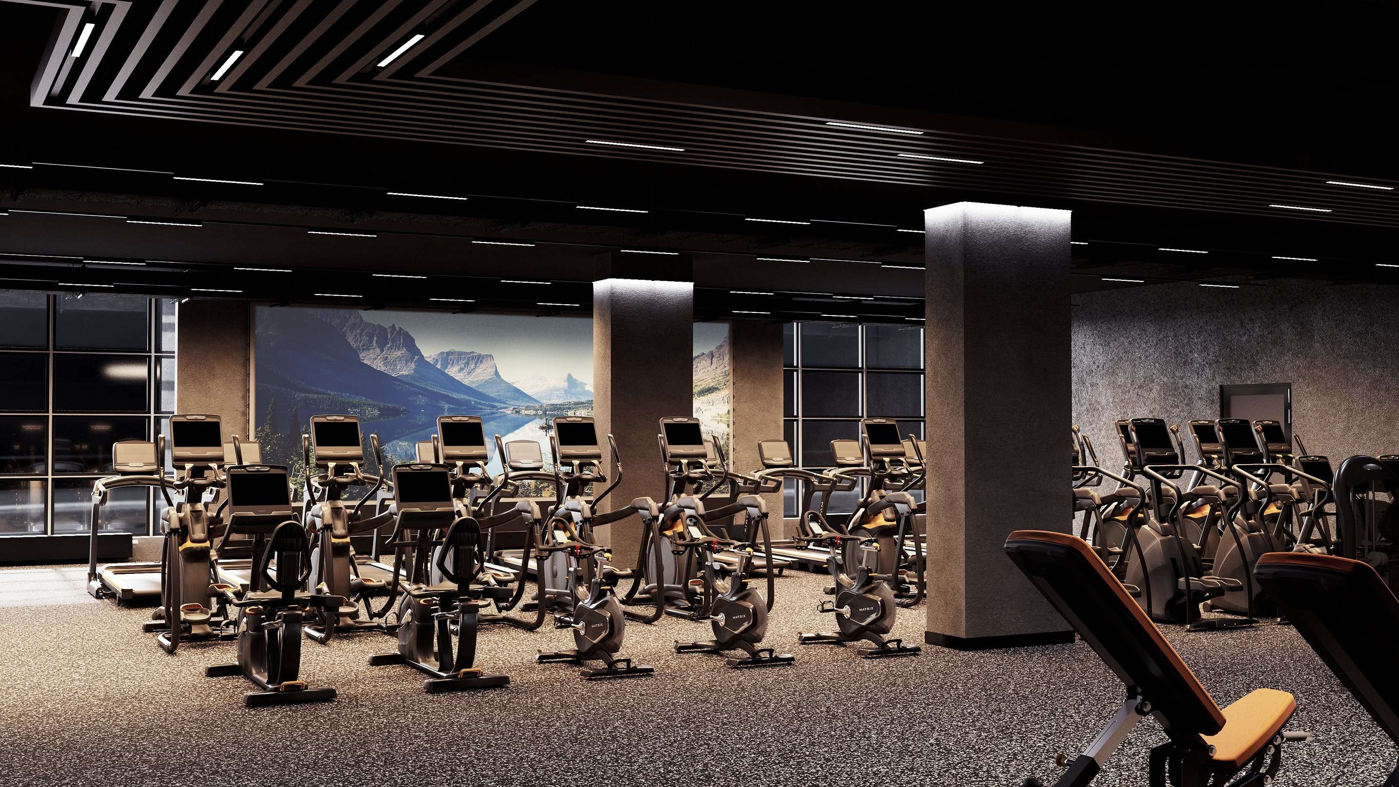 фитнес-клуб с большим бассейном